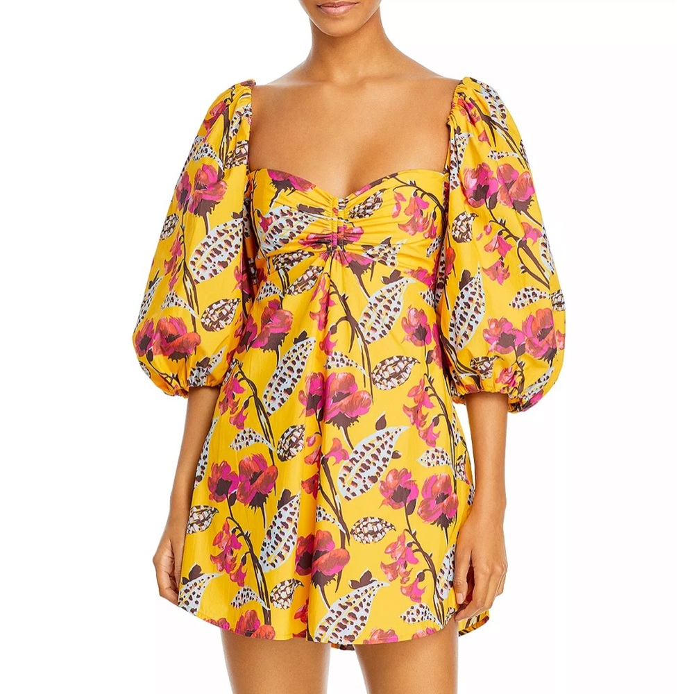 ALC puff sleeve floral dress size 4 NWOT